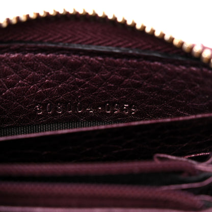Gucci Metallic Cellarius Calfskin Soho Zip Around Wallet Classic Burgundy 7 of 11