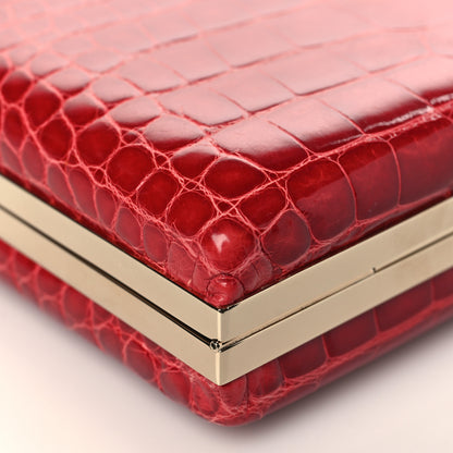 Valentino Garavani Alligator Frame Clutch Oro 7 of 8