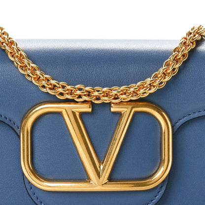 Valentino Garavani Calfskin Vlogo Small Loco Shoulder Bag Blue 7 of 9