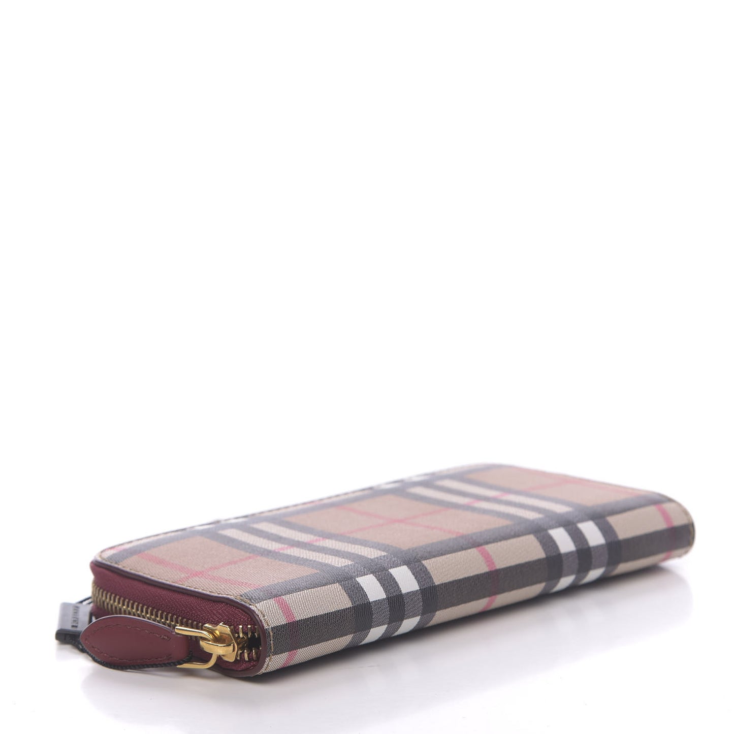 Vintage Check Elmore Zip Around Wallet Crimson