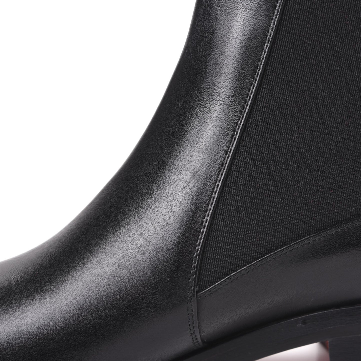 Calfskin Mens Marchacroche Flat Chelsea Boots 36.5 Black