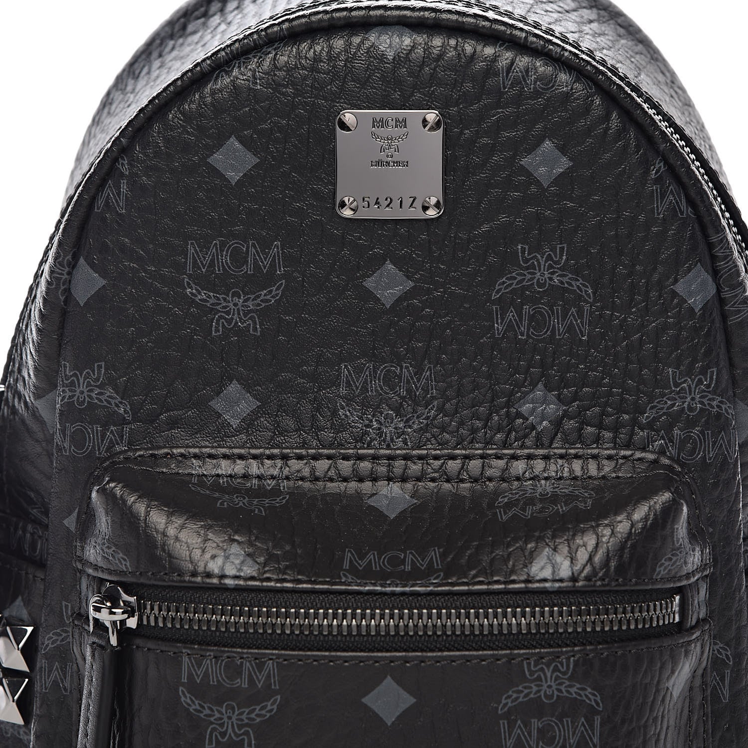 MCM Visetos Side Stud Mini Stark Backpack Black 10 of 10
