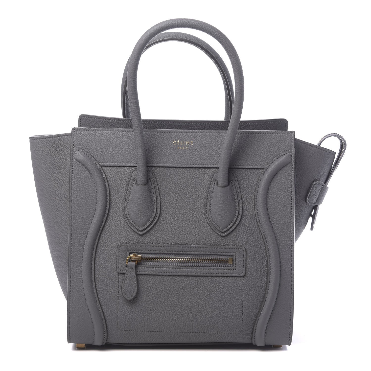 Celine Baby Drummed Calfskin Micro Luggage Kohl 1 of 10