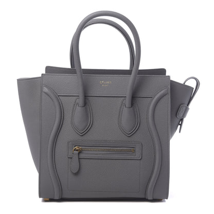 Celine Baby Drummed Calfskin Micro Luggage Kohl 1 of 10