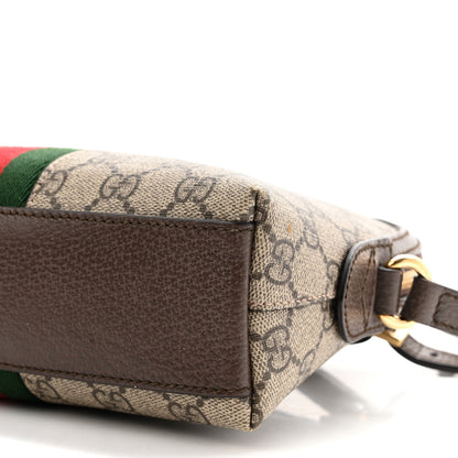 Gucci GG Supreme Monogram Textured Dollar Calfskin Web Small Ophidia Dome Shoulder Bag Beige Ebony New Acero 10 of 12