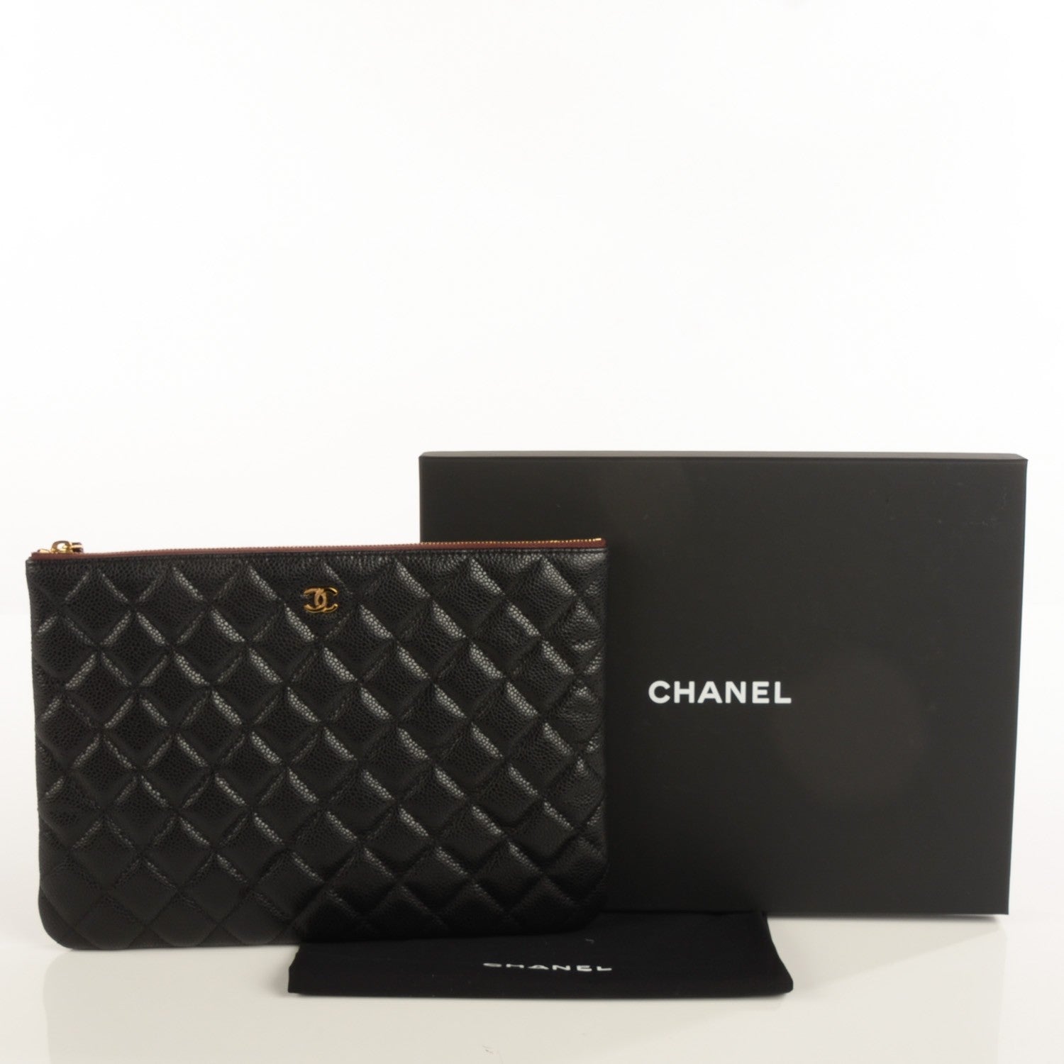 Chanel Caviar Quilted Medium Cosmetic Case Black 5 of 8