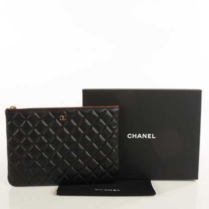 Chanel Caviar Quilted Medium Cosmetic Case Black 5 of 8