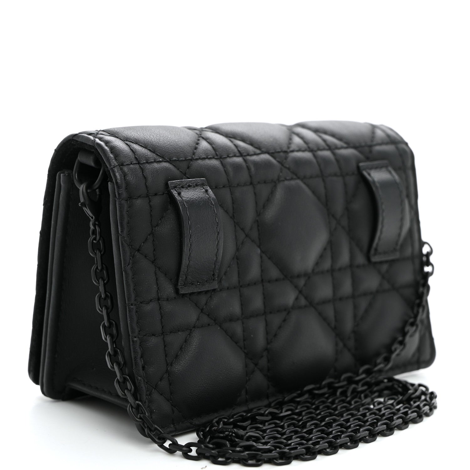 Christian Dior Ultra Matte Calfskin Cannage Nano Lady Dior Pouch Black 2 of 8