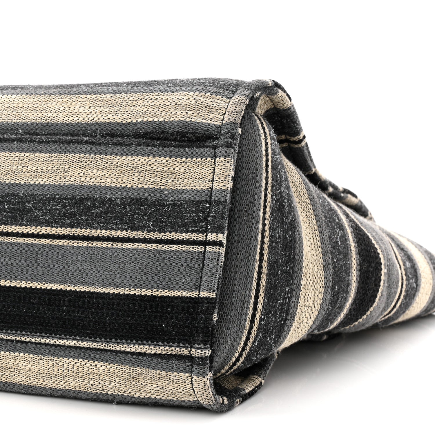 Chanel Striped Canvas Medium Deauville Black 10 of 10