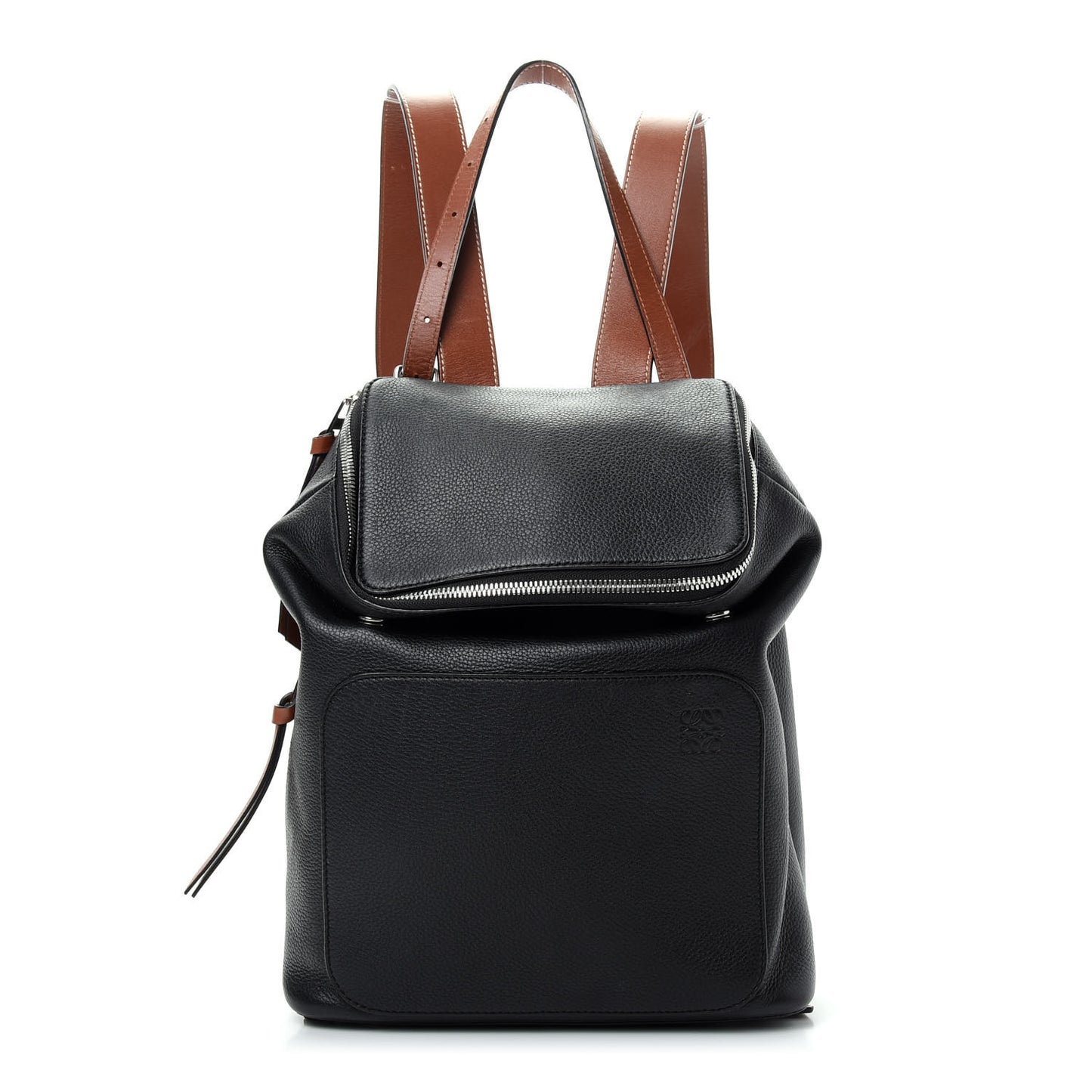 Calfskin Small Goya Backpack Black Tan