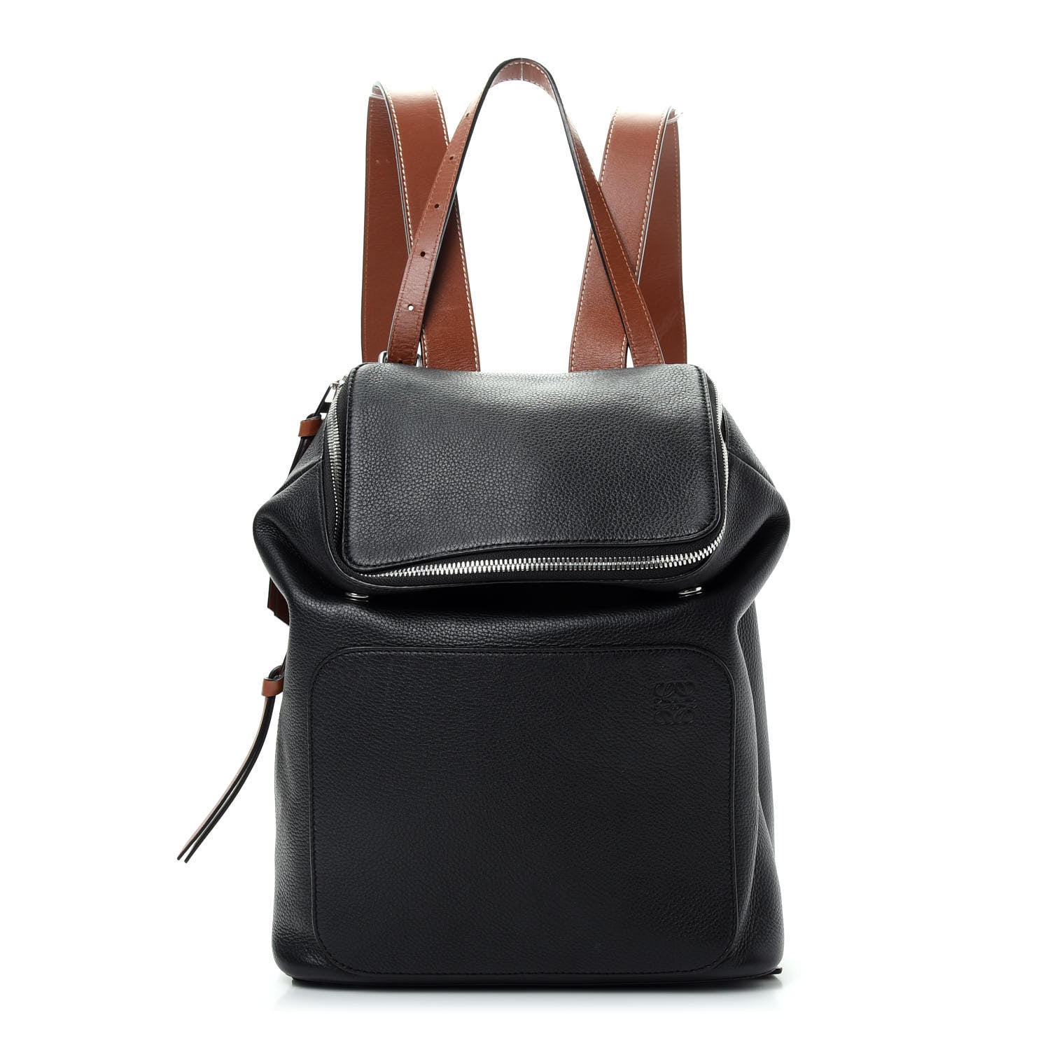 Loewe Calfskin Small Goya Backpack Black Tan 1 of 10
