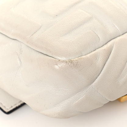 Fendi Nappa FF 1974 Embossed Mini Baguette White 12 of 20