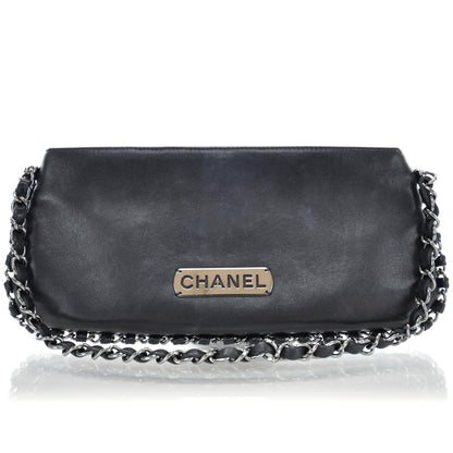 Chanel Leather Chain Pochette Black 1 of 9