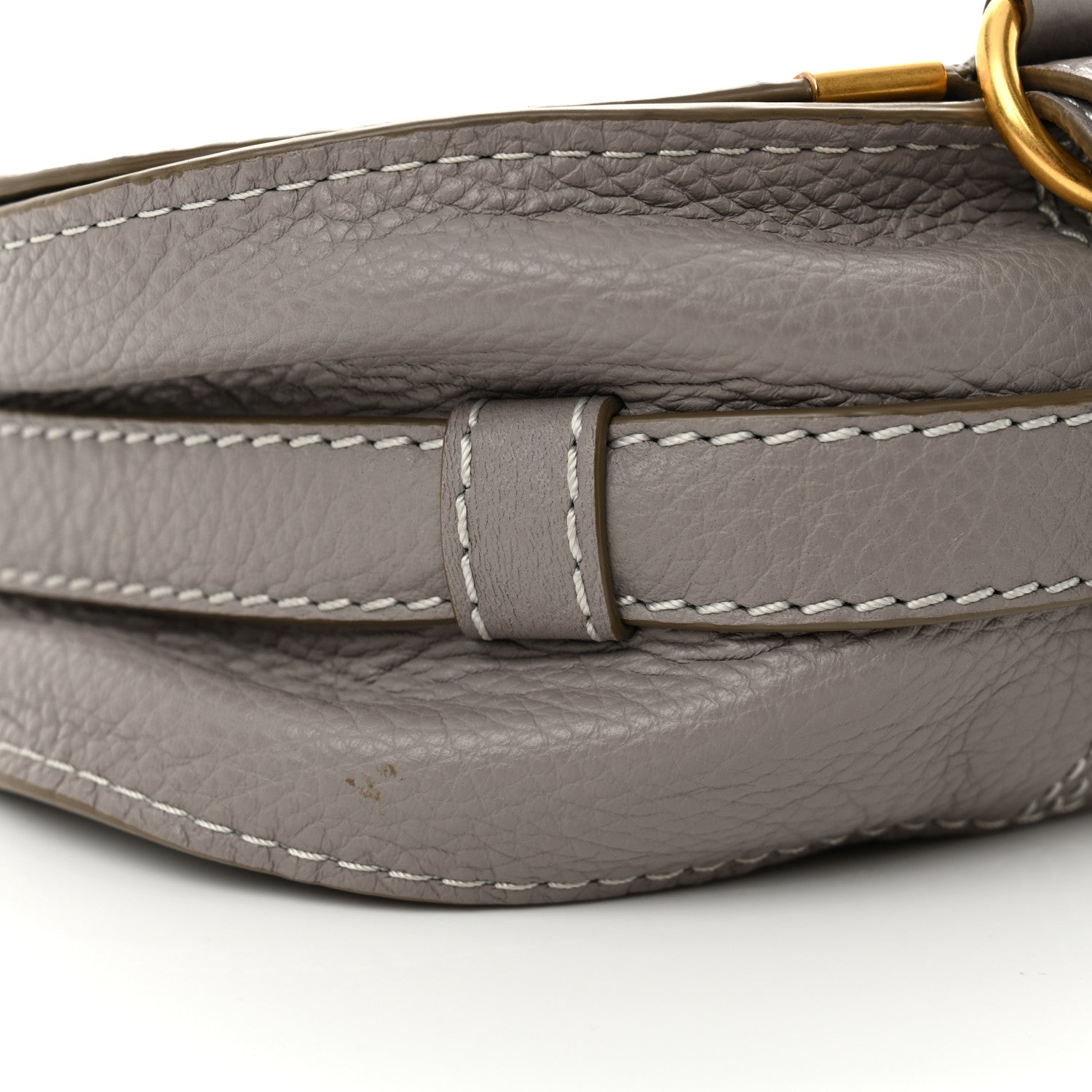 Chloe Calfskin Mini Marcie Round Crossbody Bag Cashmere Grey 8 of 9