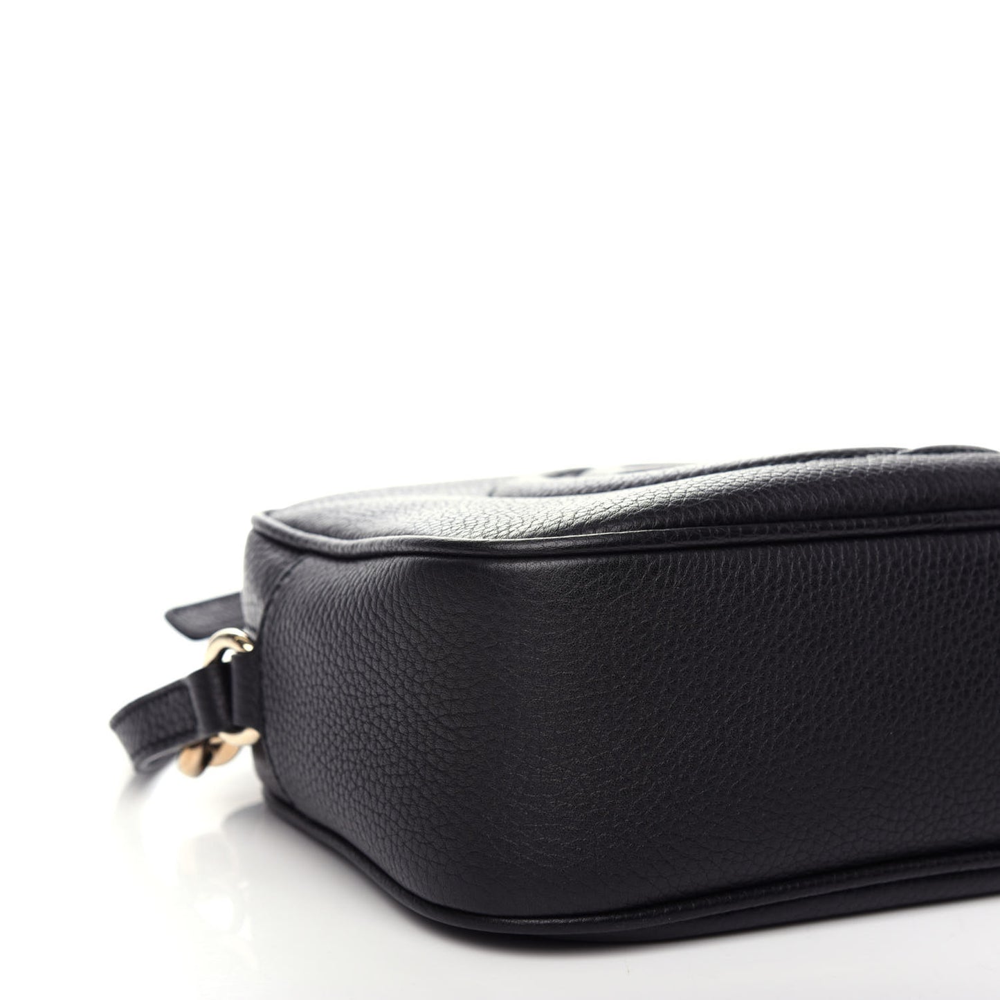 Pebbled Calfskin Small Soho Disco Bag Black