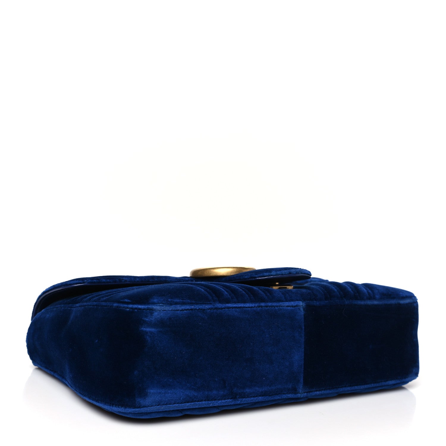 Gucci Velvet Matelasse Medium GG Marmont Shoulder Bag Cobalt Blue 4 of 10