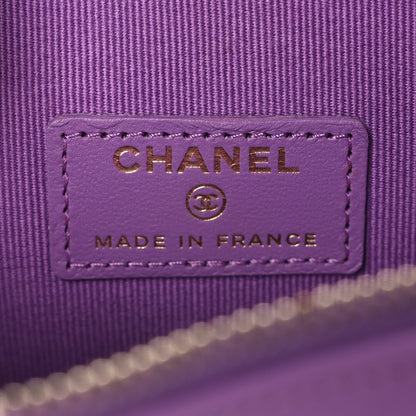 Chanel Lambskin Quilted CC In Love Heart Clutch With Chain Purple 6 of 12