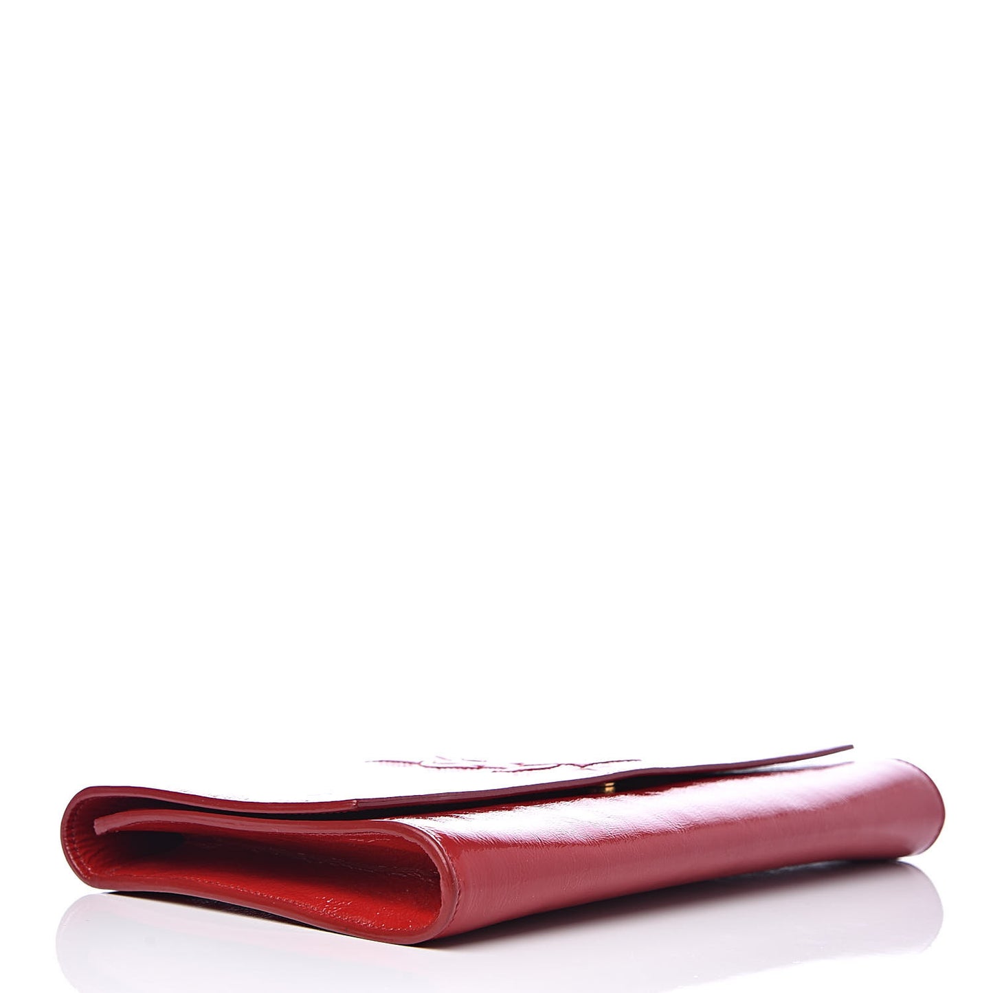 Textured Patent Monogram Large Belle De Jour Clutch Red