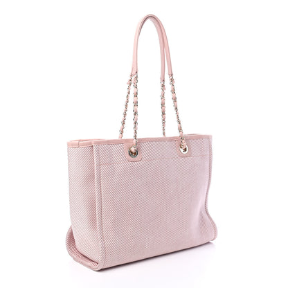 Chanel Mixed Fibers Calfskin Small Deauville Tote Rose Pink 3 of 9