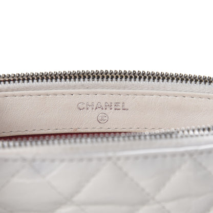 Chanel Aged Calfskin Quilted Small Gabrielle Clutch With Chain White Black 8 of 11