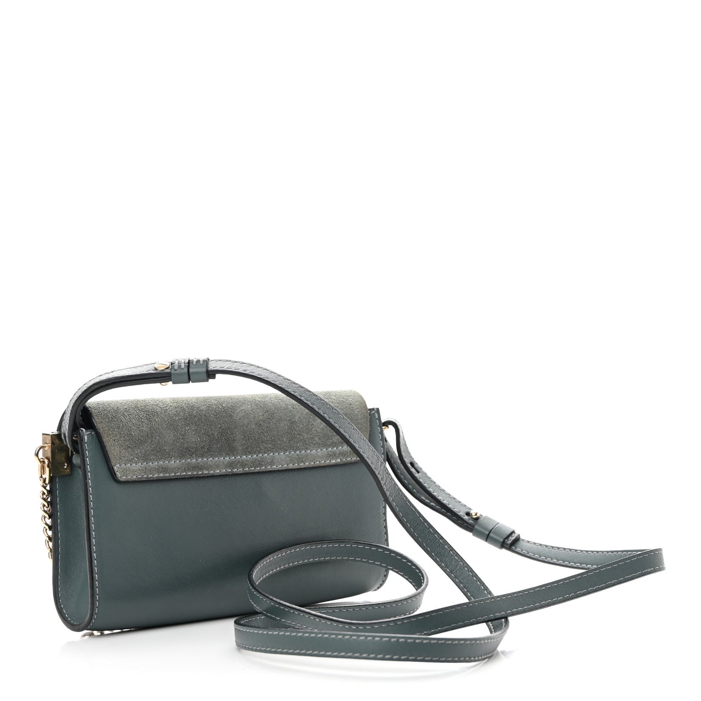 Suede Calfskin Mini Faye Shoulder Bag Cloudy Blue