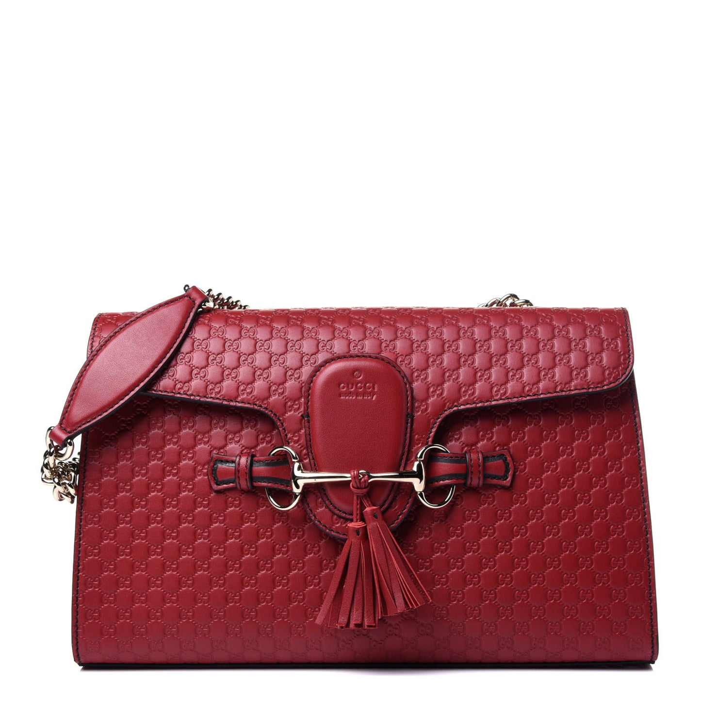 Microguccissima Medium Emily Chain Shoulder Bag Red