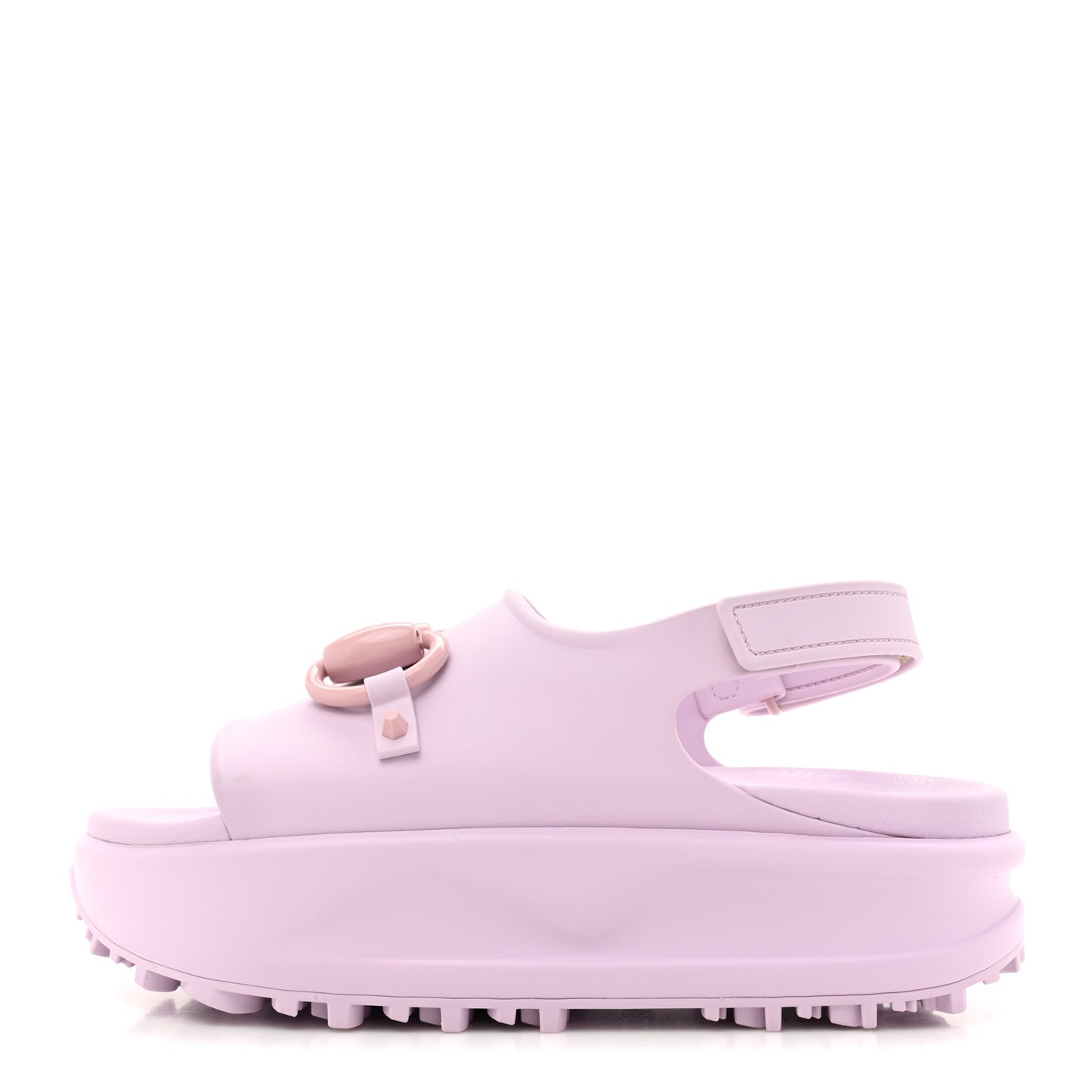 Soft Rubber Horsebit Touch Womens Strapped Sandals 36 Talc Pink