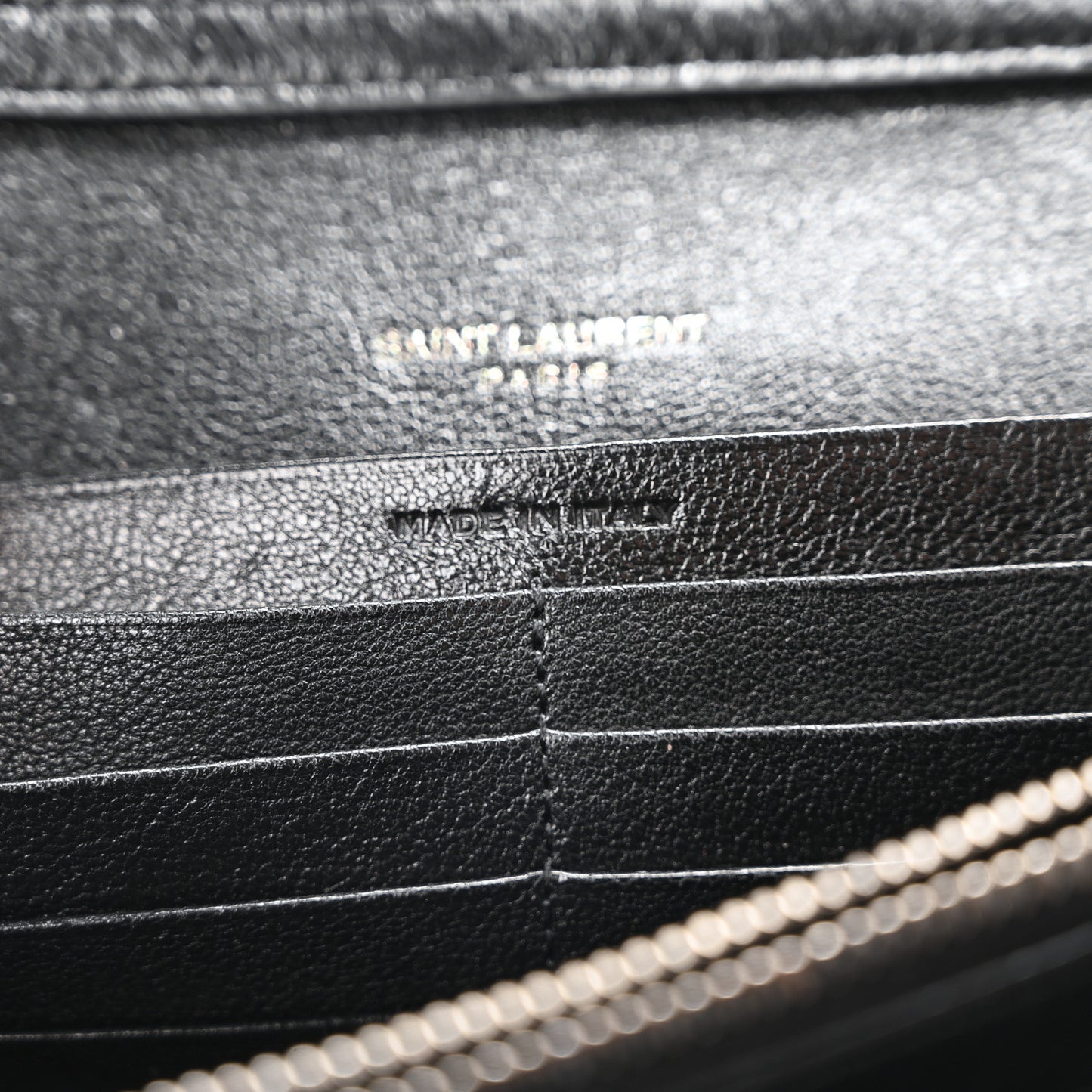 Lambskin Diamond Quilted Becky Chain Wallet Black