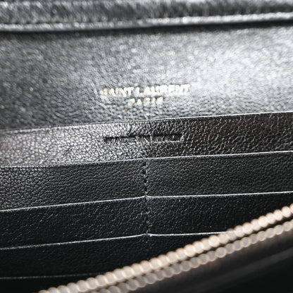 Saint Laurent Lambskin Diamond Quilted Becky Chain Wallet Black 6 of 10