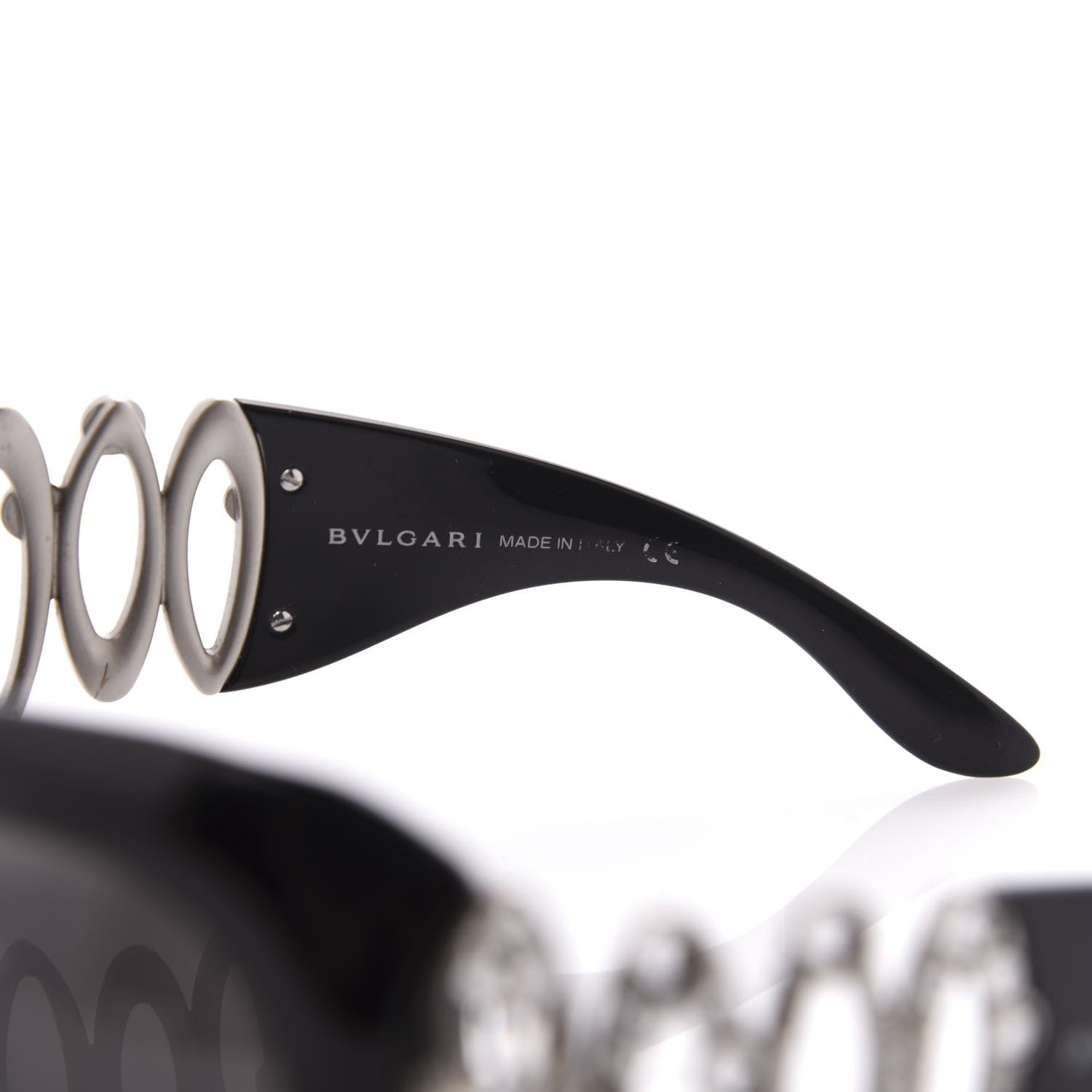 Bulgari Oval Crystal 8016-B Sunglasses Black 5 of 9
