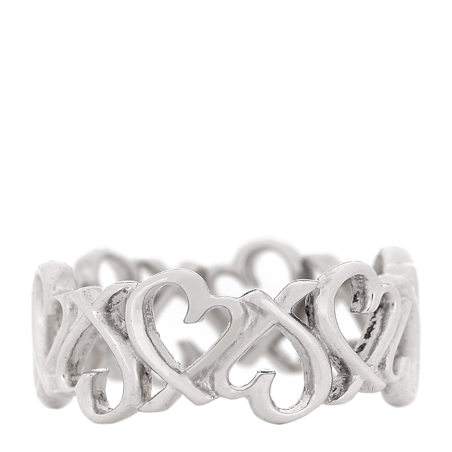 Tiffany Sterling Silver Paloma Picasso Loving Heart Band Ring 49 5 3 of 4
