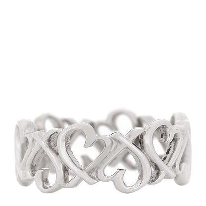 Tiffany Sterling Silver Paloma Picasso Loving Heart Band Ring 49 5 3 of 4