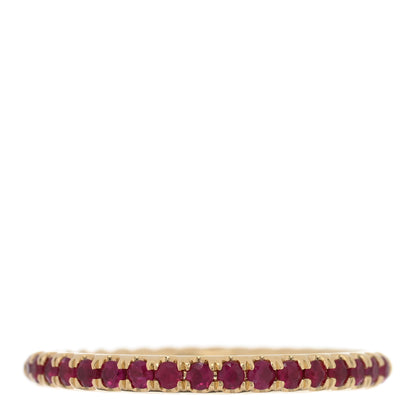 David Yurman 18K Yellow Gold Ruby 2mm Pave Cable Collectibles Stack Ring 58 8.5 1 of 4