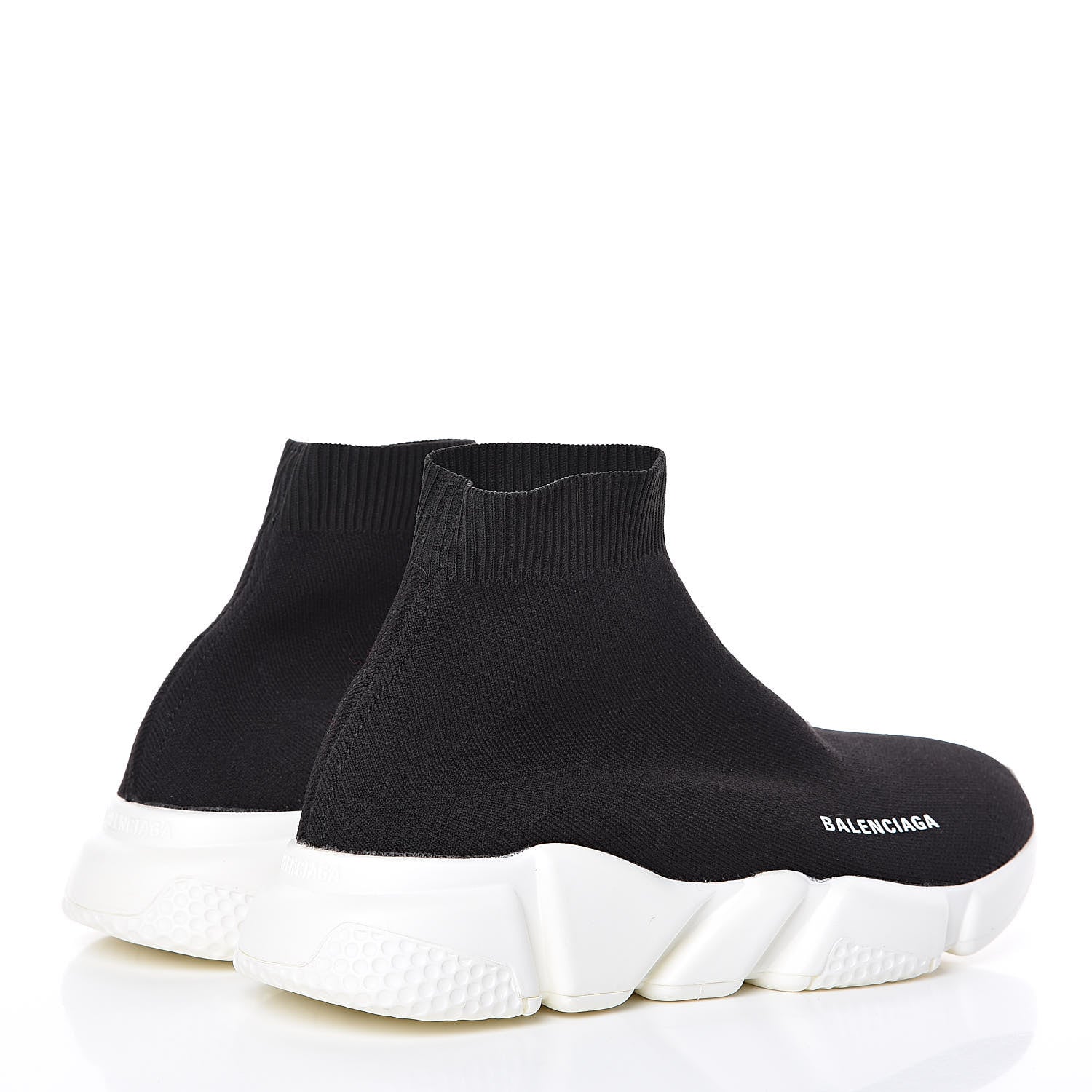 Balenciaga Neoprene Knit Womens Speed Sneakers 38 Black White 4 of 8