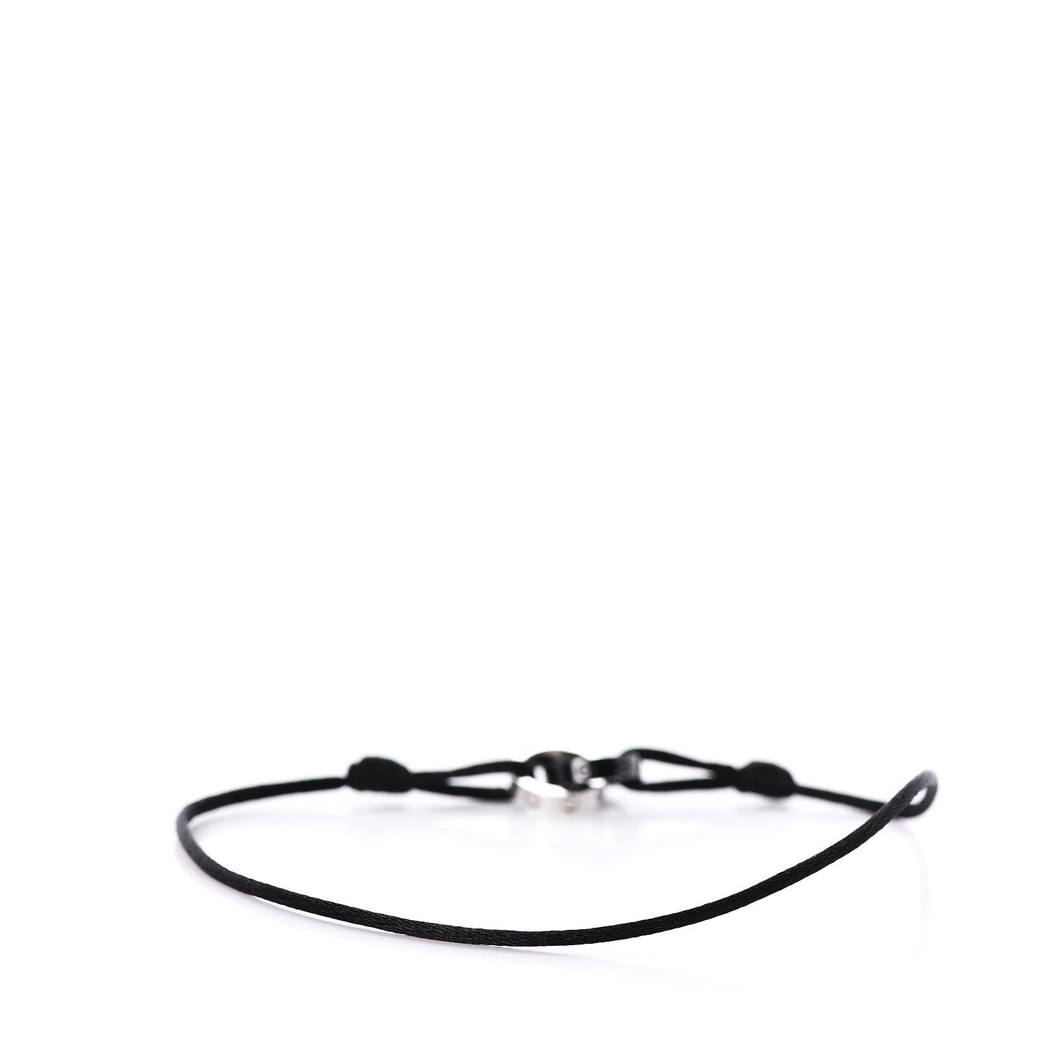 Cartier 18K White Gold Ceramic 4 Diamond LOVE Cord Bracelet Black 3 of 5