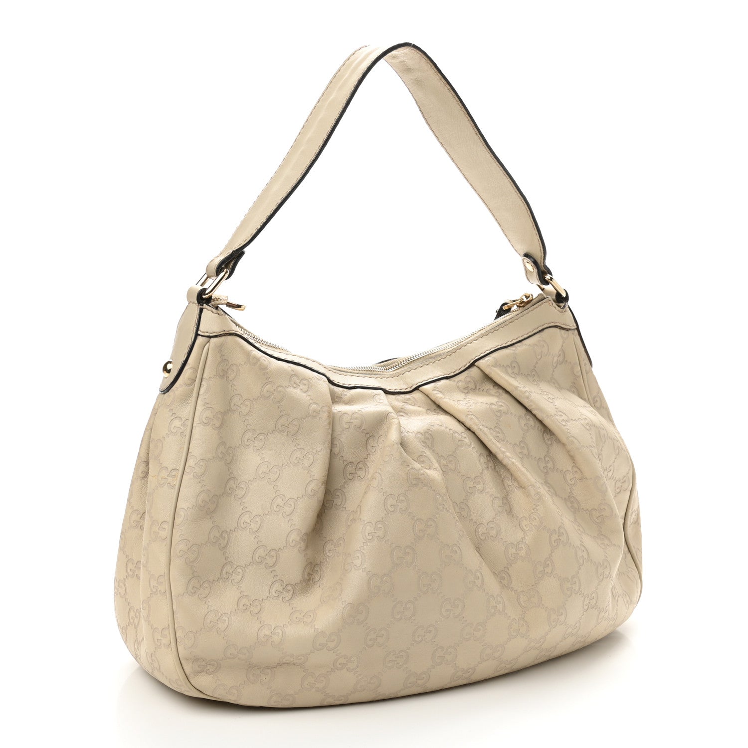 Gucci Guccissima Medium Sukey Hobo Off White 2 of 10