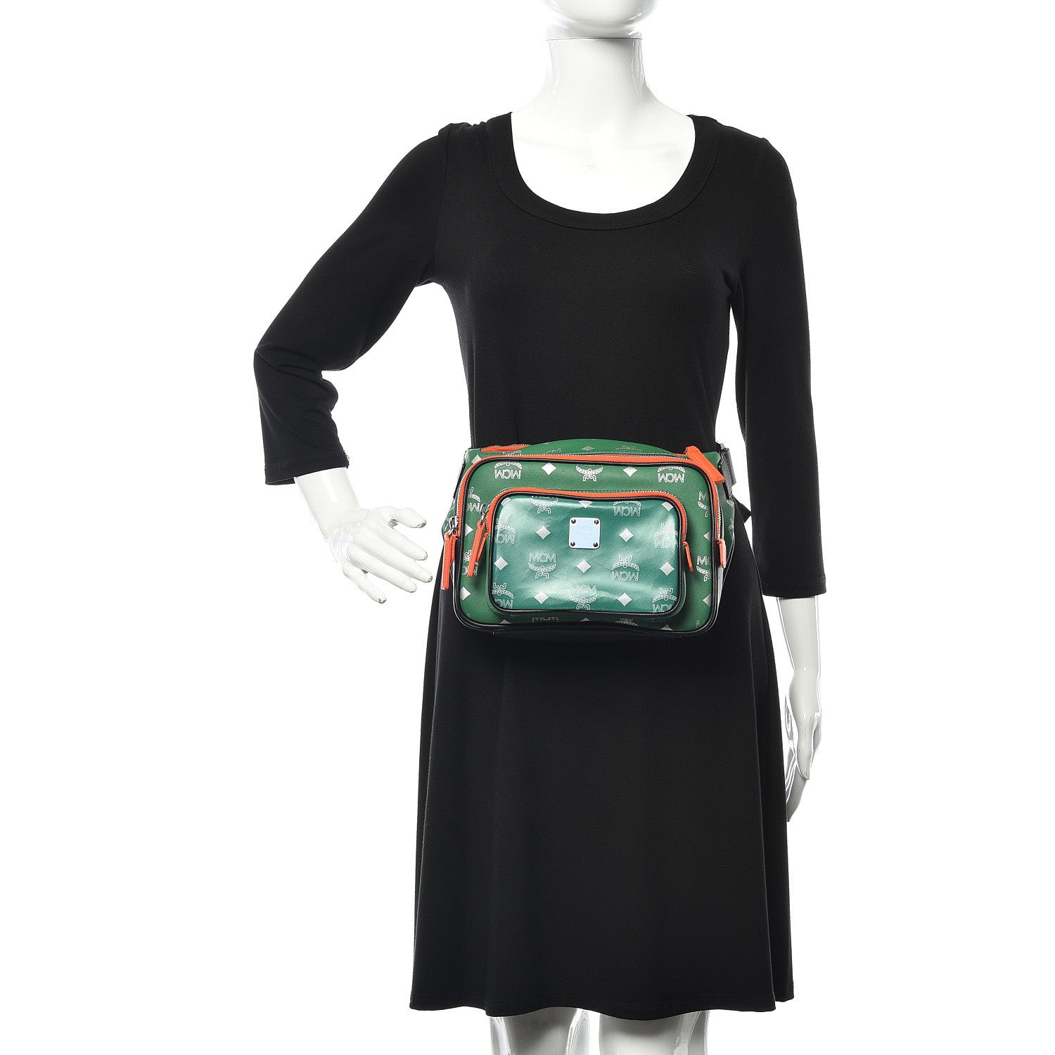 MCM Visetos Reflective Nylon Resnick Belt Bag Eden 2 of 11