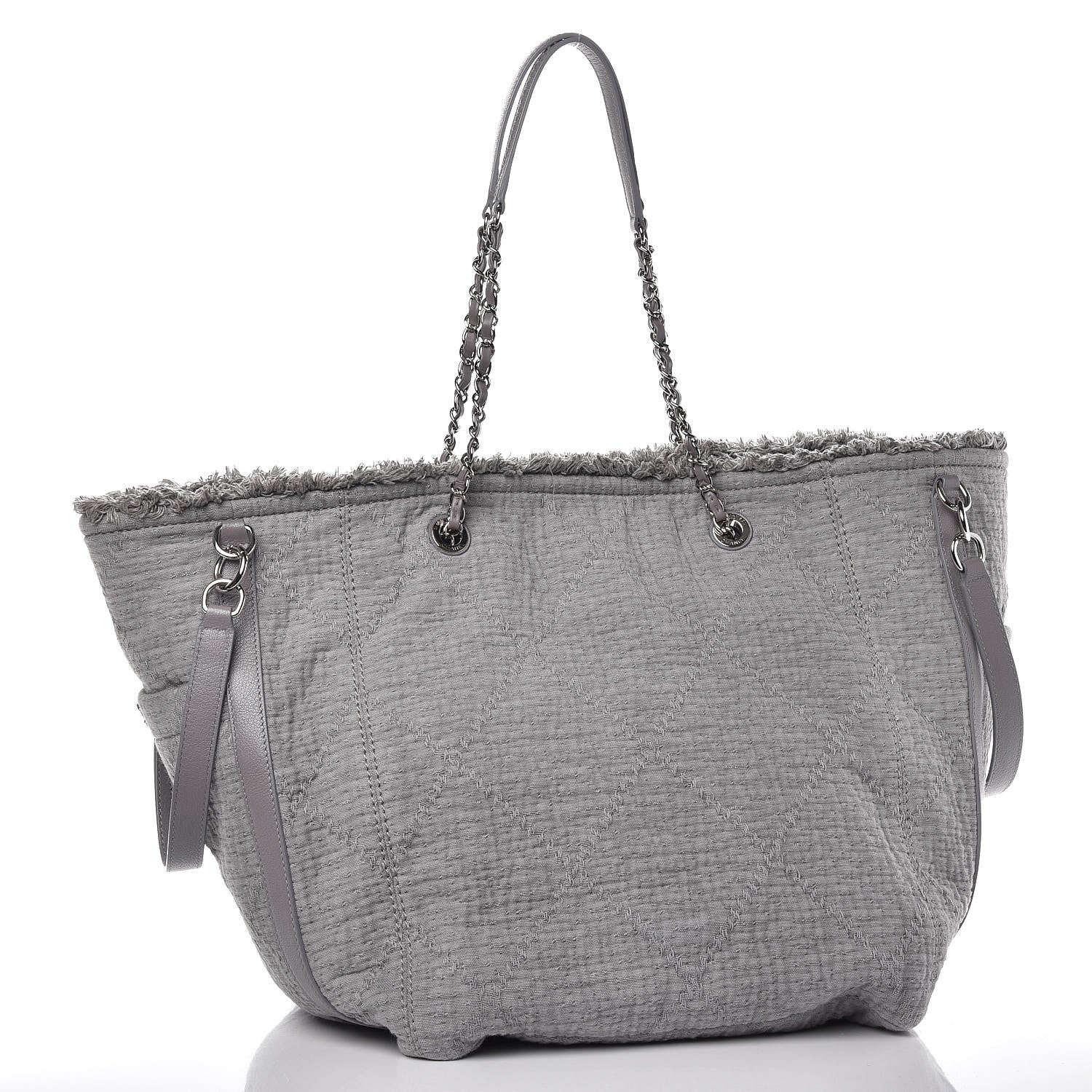 Chanel Canvas Large Double Face Shopping Tote Grey 3 of 7