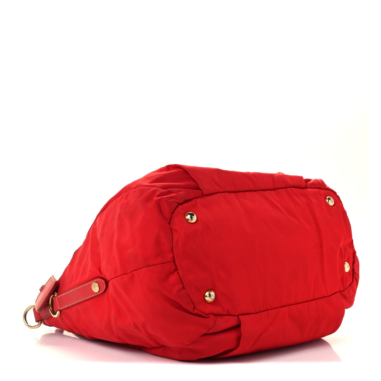 Prada Tessuto Nylon Vitello Daino Tote Red 4 of 11