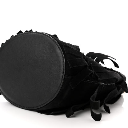 Burberry Suede Fringe Mini Bucket Bag Black 8 of 9