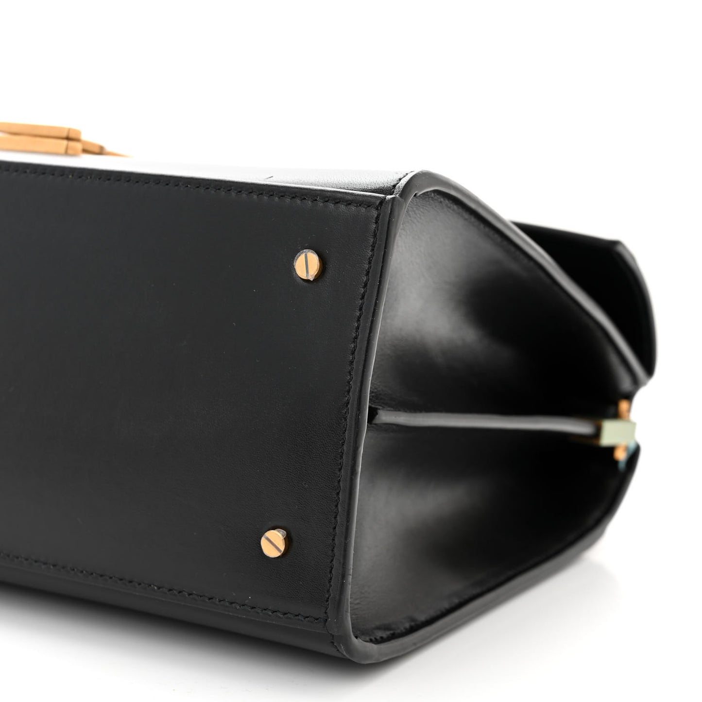 Smooth Calfskin Medium Classic Monogram Cassandra Top Handle Black Rouge Legion