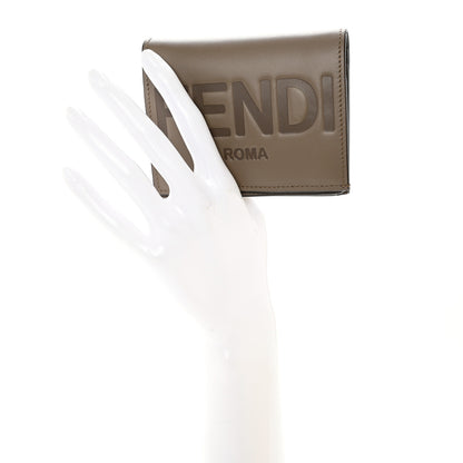 Fendi Vitello King Tamponato Logo Embossed Wallet Tortora 2 of 8