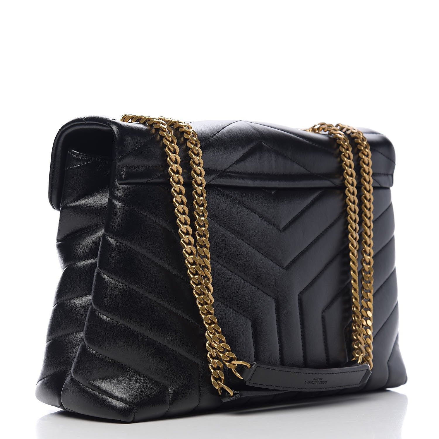 Saint Laurent Calfskin Y Quilted Monogram Medium Loulou Chain Satchel Black 2 of 9