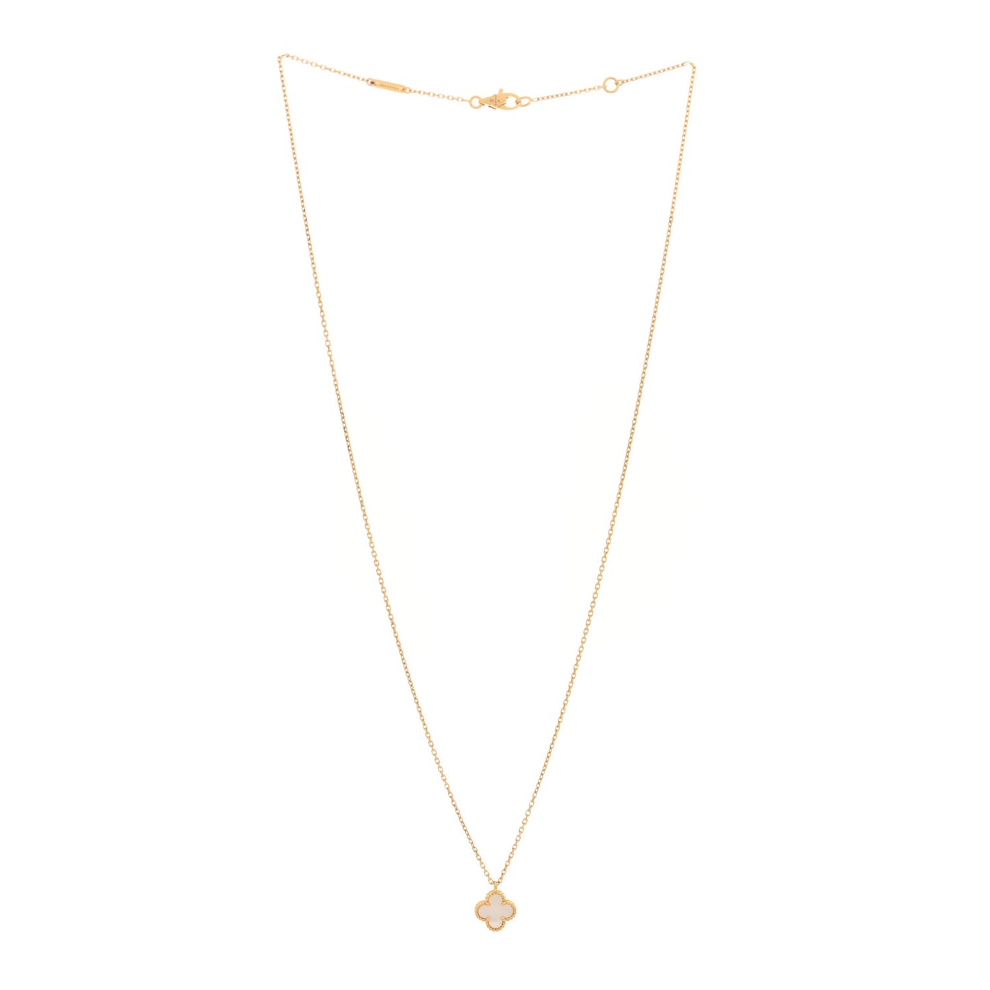 18K Yellow Gold Mother of Pearl Sweet Alhambra Pendant Necklace