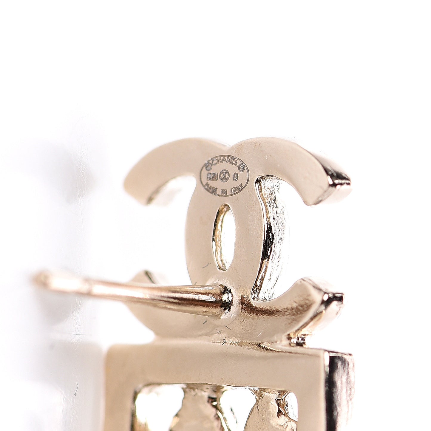 Crystal CC Sergeant Earrings Gold