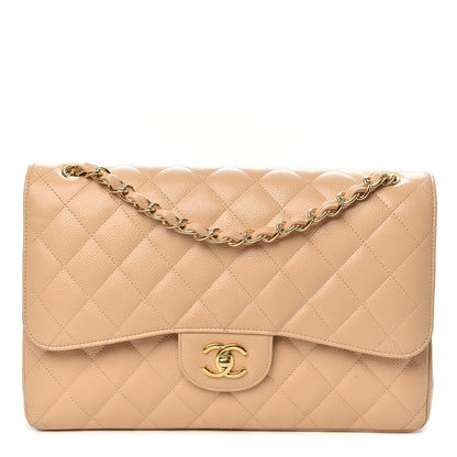 Chanel Caviar Quilted Jumbo Double Flap Beige Clair 1 of 14
