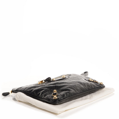 Balenciaga Agneau Giant 12 Gold Hardware Flat Handle Clutch Black 6 of 12