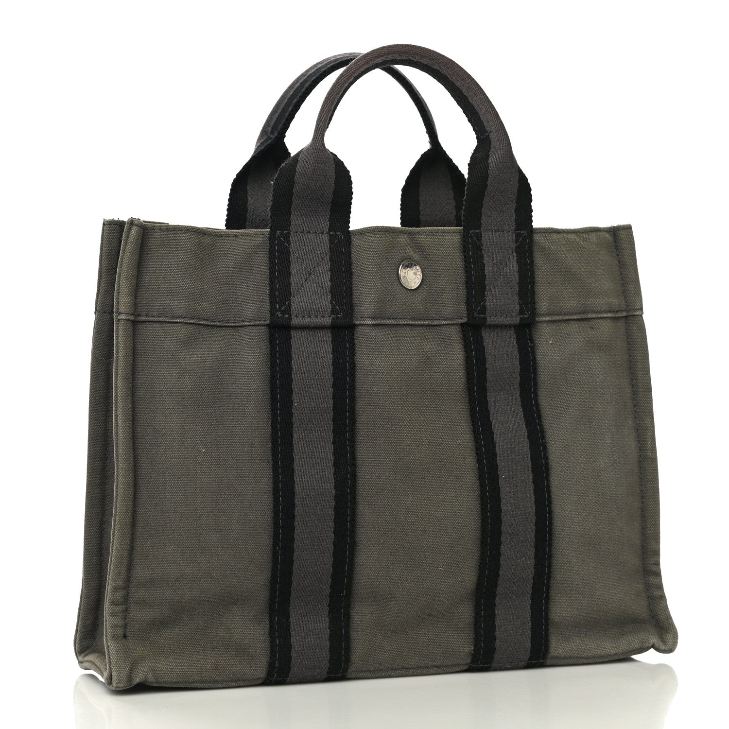 Hermes Canvas Tout Fourre PM Grey 3 of 9