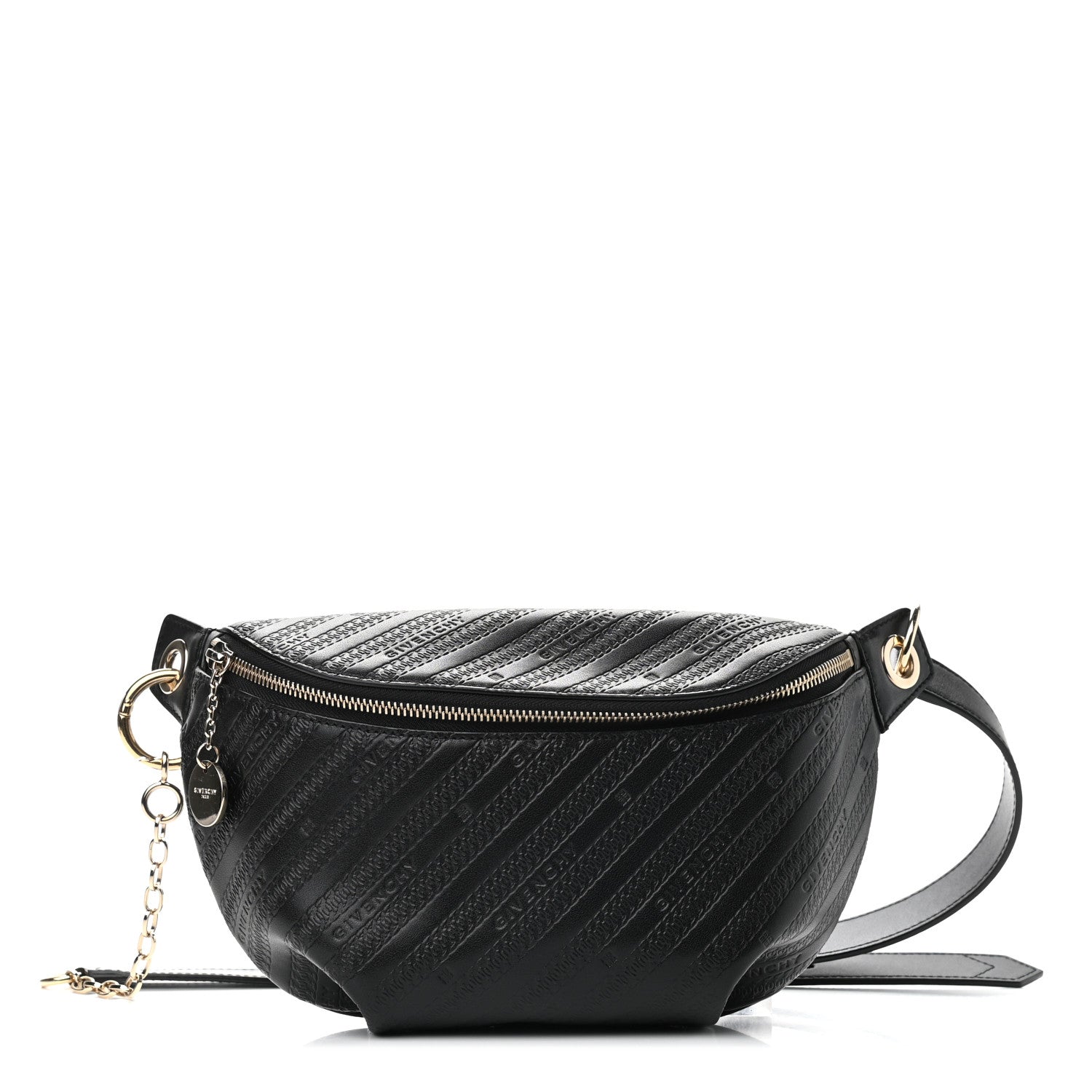 Givenchy Calfskin Chain Embossed Bond Belt Bag Black 1 of 11