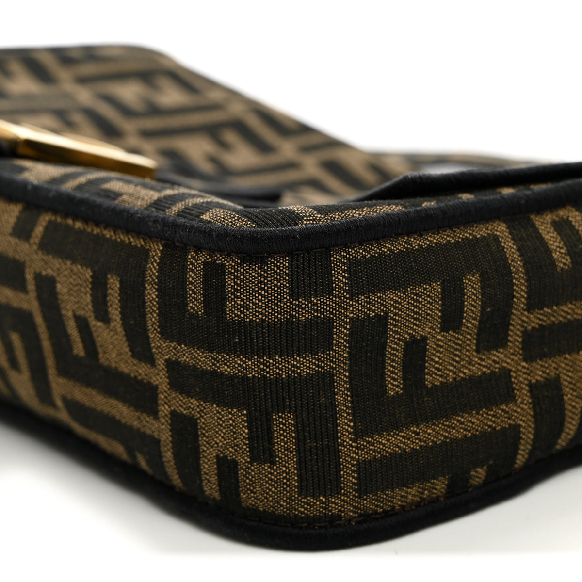 Fendi Fabric Jacquard FF 1974 Medium Baguette Tobacco Moro Black 9 of 12